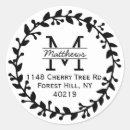 Search for floral wreath monogram stickers Stylish