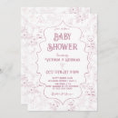 Search for bow baby girl shower invitations Pink and white