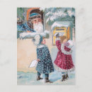 Search for vintage children postcards Santa claus