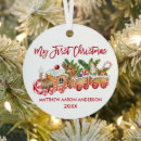 Search for train christmas tree decorations Watercolor