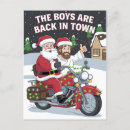 Search for funny motorcycle postcards Santa