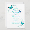 Search for blue butterfly birthday invitations Girly