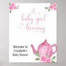 Search for baby is brewing welcome signs Watercolor floral