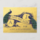 Search for gold peacock save the dates Vintage