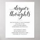 Search for baby shower diaper thoughts sign posters Black and white