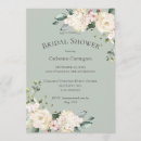 Search for white floral bridal shower invitations Sage green