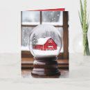 Search for winter snow globe christmas cards Red