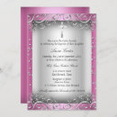 Search for pink and silver christening invitations Baptism