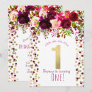Search for burgundy 1st birthday invitations Flowers