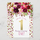 Search for burgundy 1st birthday invitations Flowers