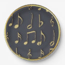 Search for music notes paper plates Black