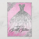 Search for pink and silver sweet 16 invitations 16th