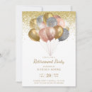 Search for rose gold retirement invitations Glitter