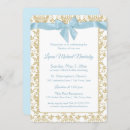 Search for blue damask christening invitations Christian