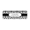 Search for black damask return address labels Vintage