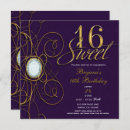 Search for royal purple sweet 16 invitations Elegant