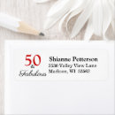 Search for 50th birthday return address labels Red