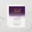 Search for purple gold birthday invitations Script