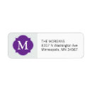 Search for purple and grey return address labels Chevron