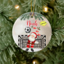 Search for soccer christmas tree decorations Santa