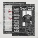 Search for urban graduation invitations Black and white