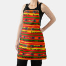 Search for green black stripe aprons Red