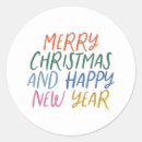 Search for merry christmas and happy new year stickers Bright