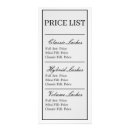 Search for price list rack cards Elegant