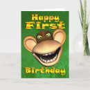 Search for monkey first birthday cards Boy