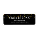 Search for black and gold glitter return address labels Graduation