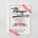 Search for little slugger baby shower invitations Red