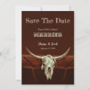 Search for western wedding save the dates Bull skull