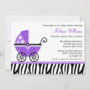 Search for zebra baby girl shower invitations Modern
