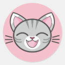 Search for funny cartoon face stickers Kitty