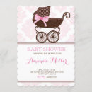 Search for damask baby girl shower invitations Chic
