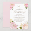 Search for pink floral christening invitations Botanical