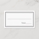 Search for blank place cards Black and white