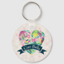 Search for tropical flowers key rings Green leaves
