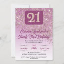 Search for girls 21st birthday invitations Glam