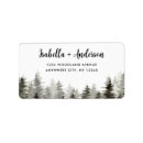 Search for green tree return address labels Watercolor