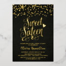 Search for gold foil confetti invitations Black