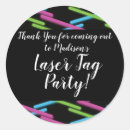 Search for laser tag birthday party stickers Glow in the dark