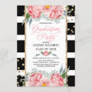 Search for pink black gold graduation invitations Floral