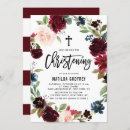 Search for burgundy christening invitations Watercolor