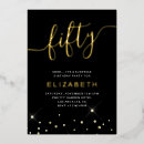 Search for womans 50th birthday invitations Black