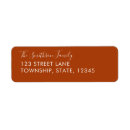 Search for rust return address labels Burnt orange