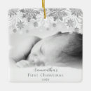 Search for silver baby first christmas tree decorations Snowflake
