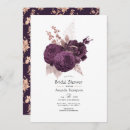 Search for purple rose bridal shower invitations Botanical
