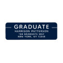 Search for college graduation return address labels Blue and white