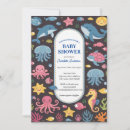 Search for ocean animals baby shower invitations Jellyfish